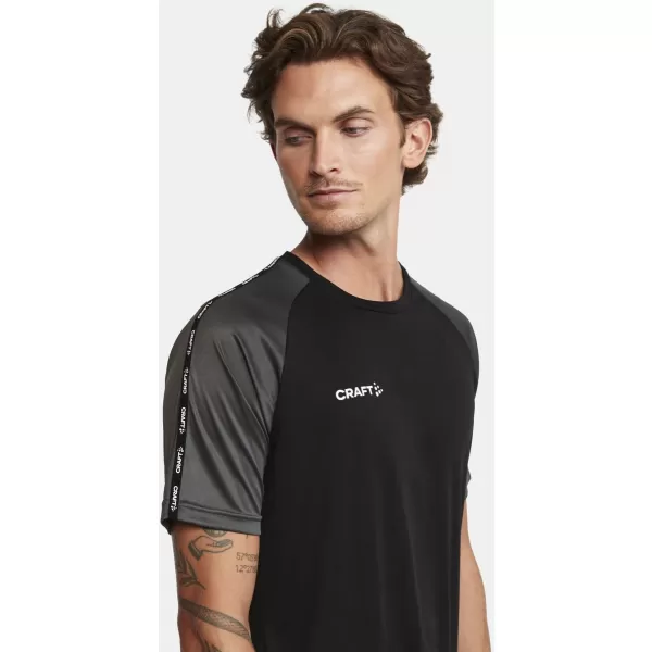  Pánské kontrastní sportovní tričko CRAFT TW Squad Go Contrast Jersey M ČERNÁ/ŽULOVÁ 