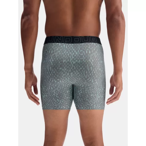  Pánské boxerky UNDER ARMOUR UA PERFORMANCE TECH - PRINT 6IN - 1PK 1383875-477 MODRÁ 