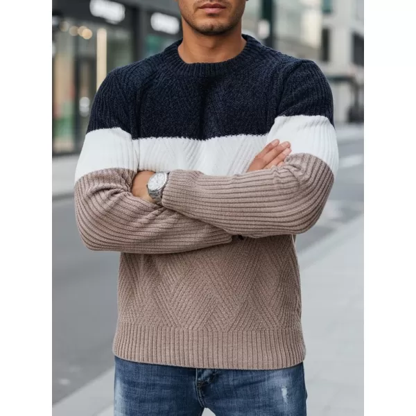  Pánský svetr DSTREET BÉŽOVÁ/TMAVĚ MODRÁ 
