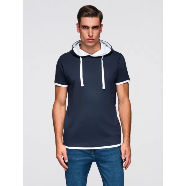  Pánské triko OMBRE OM-TSCT-0256 NAVY BLUE 