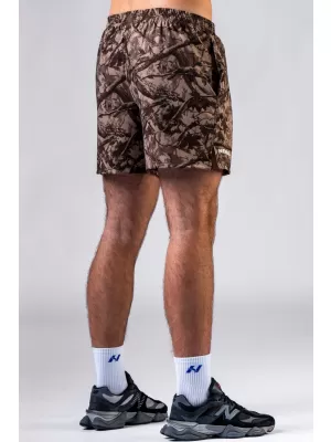 NEBBIA Tréninkové šortky POWER 902 LIGHT BROWN CAMO