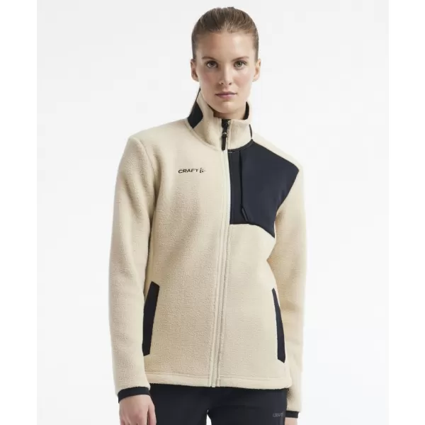  Dámská fleecová mikina Sherpa CRAFT Corp. ADV Pile Fleece Jacket W PŘÍRODNÍ/ČERNÁ 
