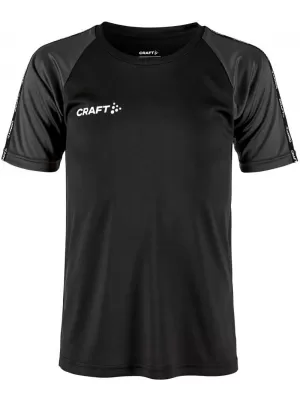 Dětské kontrastní sportovní tričko CRAFT TW Squad Go Contrast Jersey Jr ČERNÁ/ŽULOVÁ