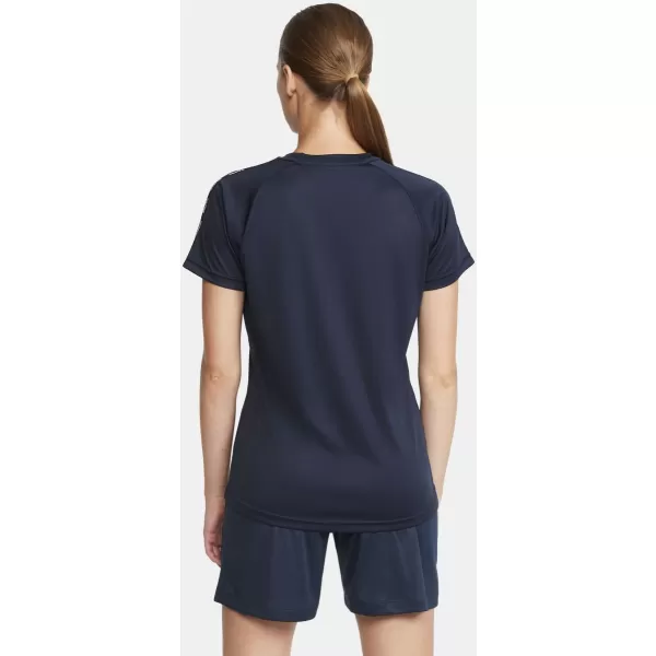  Dámské kontrastní sportovní tričko CRAFT TW Squad Go Contrast Jersey W NÁMOŘNÍ MODRÁ 