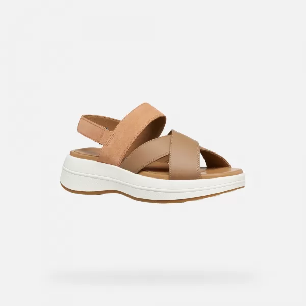  Dámské sandály GEOX SPHERICA ECUB-3 S G012857 HNĚDÁ 