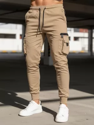 Pánské kalhoty DSTREET BÉŽOVÁ