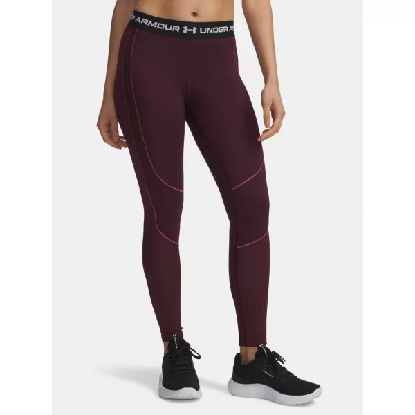  Dámské legíny UNDER ARMOUR UA COLDGEAR TEXTURED LEGGING 6003997-600 ČERVENÁ 