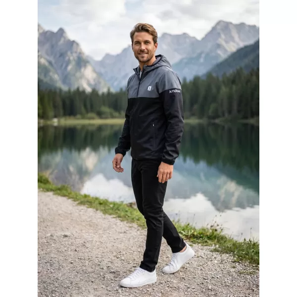  Pánská softshellová bunda premium ALTISPORT VOJ/ALM051JACK01 ŠEDOČERNÁ 