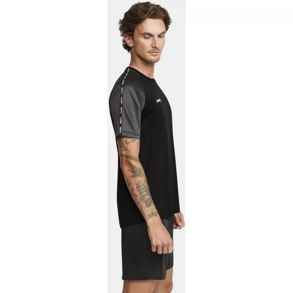  Pánské kontrastní sportovní tričko CRAFT TW Squad Go Contrast Jersey M ČERNÁ/ŽULOVÁ 