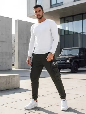 Pánské kalhoty DSTREET ZELENÁ