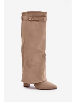 Dámské boty na podpatku BOTO EVYRA 38561 KHAKI