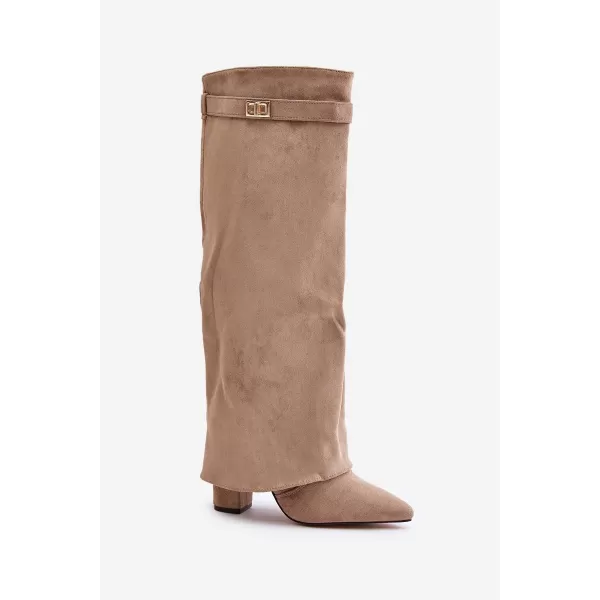  Dámské boty na podpatku BOTO EVYRA 38561 KHAKI 