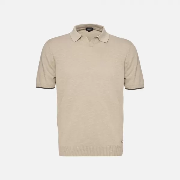  Pánské triko GEOX KNIT G012318 BÉŽOVÁ 