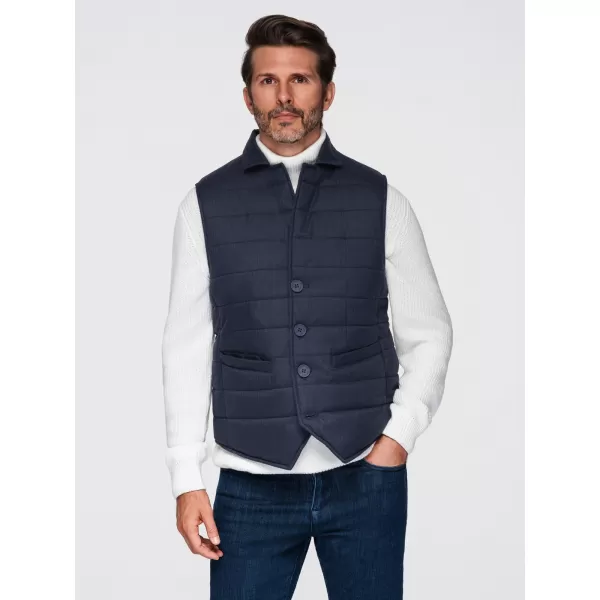  Pánská vesta OMBRE OM-JAVJ-0275 NAVY BLUE MELANGE 