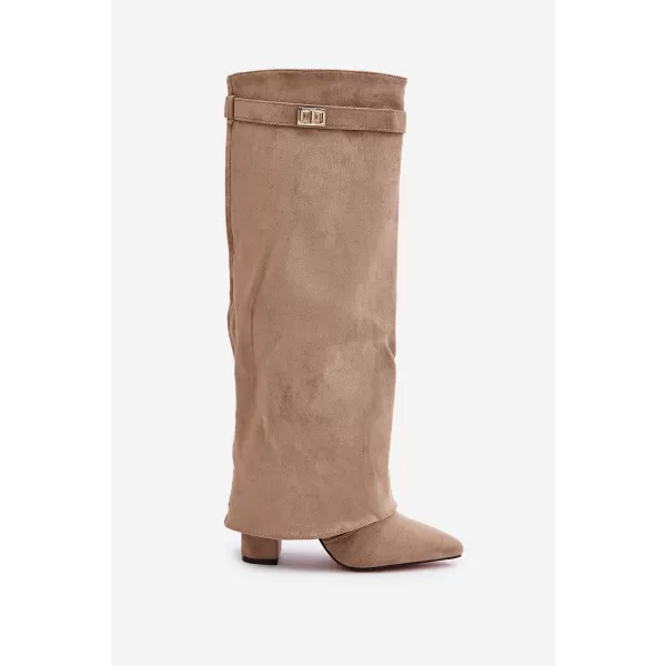  Dámské boty na podpatku BOTO EVYRA 38561 KHAKI 
