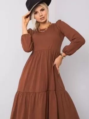 Dámské šaty RUE PARIS RV-SK-5832.18X BROWN