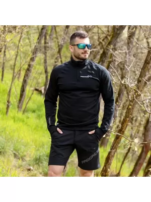 Pánská mikina PROGRESS TOREZ ZIP MERINO ČERNÁ