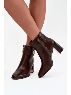 Dámské boty na podpatku BOTO GALINNE 40566 BROWN