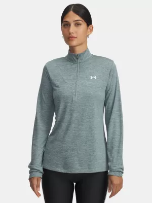 Dámské triko UNDER ARMOUR TECH 1/2 ZIP- TWIST 1384225-587 MODRÁ
