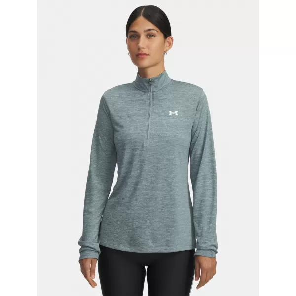  Dámské triko UNDER ARMOUR TECH 1/2 ZIP- TWIST 1384225-587 MODRÁ 