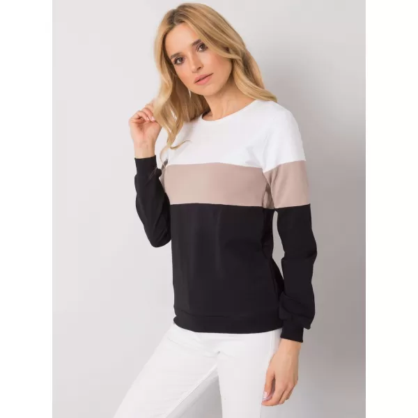  Dámská mikina RUE PARIS RV-BL-5787.15X BLACK AND BEIGE 