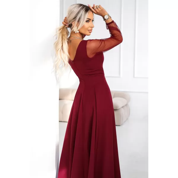  Dámské šaty NUMOCO LORETTA 640-1 VÍNOVÁ 