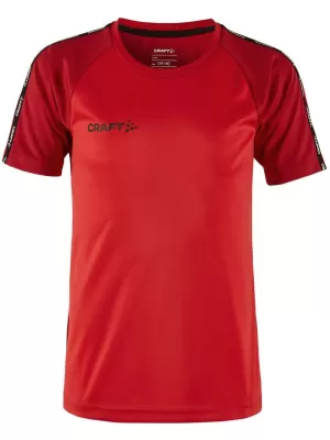 Dětské kontrastní sportovní tričko CRAFT TW Squad Go Contrast Jersey Jr JASNĚ ČERVENÁ/EXPRES