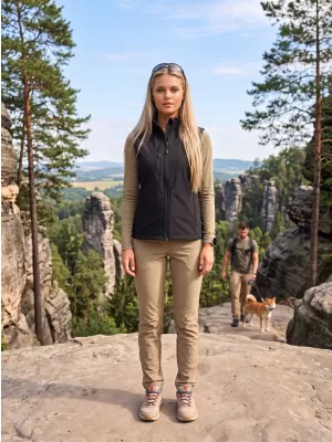 Dámská softshellová vesta ALTISPORT NoPrint NP/ALW965 ČERNÁ