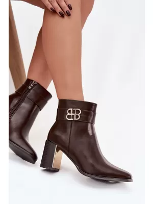 Dámské boty na podpatku BOTO GALINNE 40566 BROWN