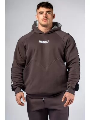 NEBBIA Mikina s kapucí HERO 300 BROWN