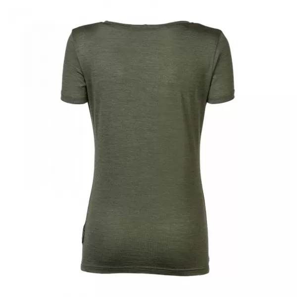  Dámské triko PROGRESS ORIGINAL MERINO KHAKI ŠEDÁ 