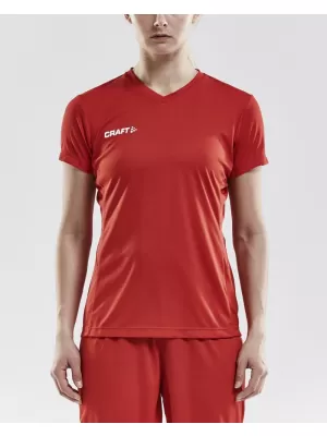 Dámské sportovní tričko s výstřihem do V CRAFT TW Squad Go Jersey Solid W JASNĚ ČERVENÁ