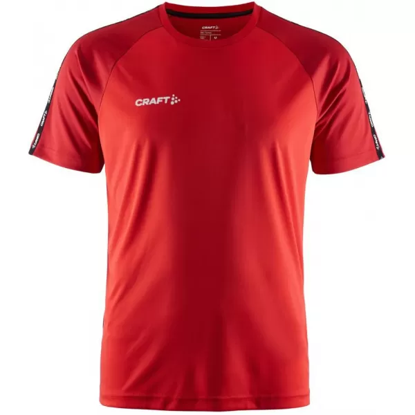  Pánské kontrastní sportovní tričko CRAFT TW Squad Go Contrast Jersey M JASNĚ ČERVENÁ/EXPRES 