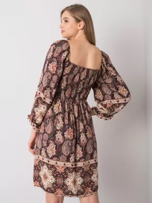 Dámské šaty OCH BELLA TW-SK-BI-H3748.22X DARK BROWN