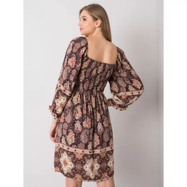  Dámské šaty OCH BELLA TW-SK-BI-H3748.22X DARK BROWN 