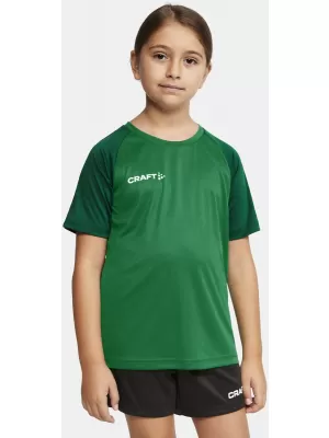 Dětské kontrastní sportovní tričko CRAFT TW Squad Go Contrast Jersey Jr TÝMOVĚ ZELENÁ/ZELENÁ