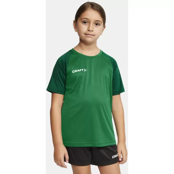  Dětské kontrastní sportovní tričko CRAFT TW Squad Go Contrast Jersey Jr TÝMOVĚ ZELENÁ/ZELENÁ 