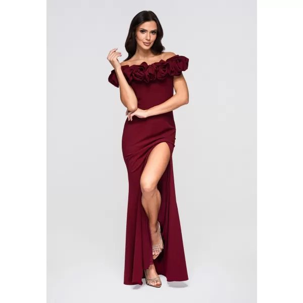  Dámské šaty LARICA LA-OM-DLR178 BURGUNDY 