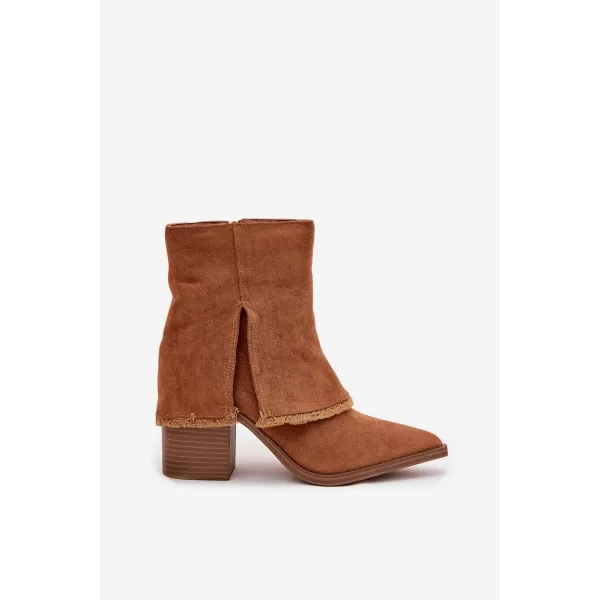  Dámské boty na podpatku BOTO IDALIA 40012 CAMEL 