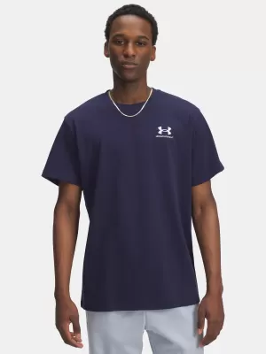 Pánské triko UNDER ARMOUR UA M LOGO EMB HEAVYWEIGHT SS 1373997-411 MODRÁ