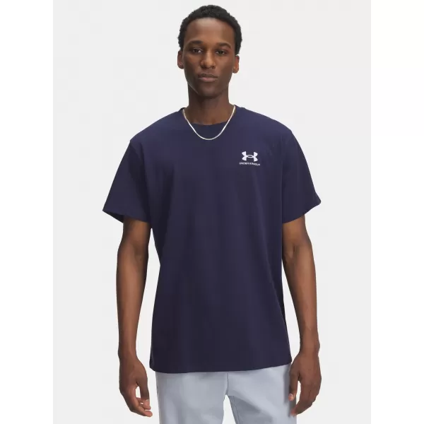  Pánské triko UNDER ARMOUR UA M LOGO EMB HEAVYWEIGHT SS 1373997-411 MODRÁ 