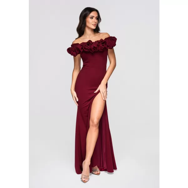  Dámské šaty LARICA LA-OM-DLR178 BURGUNDY 