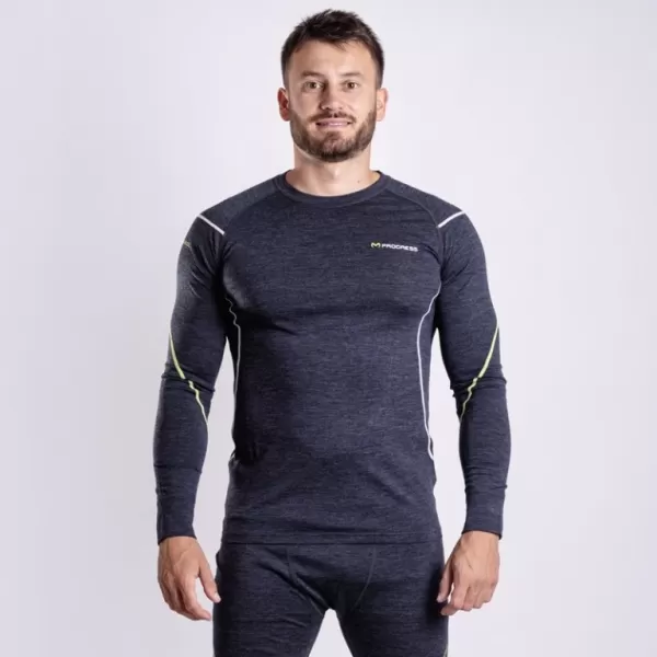  Pánské triko Progress MW NDR 170 merino ČERNÁ 