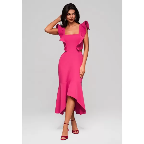  Dámské šaty LARICA LA-OM-DLR152 FUCHSIA 
