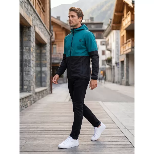  Pánská softshellová bunda premium ALTISPORT VOJ/ALM051JACK01 PETROLEJOVÁ/ČERNÁ 