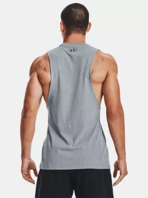 Pánské tílko UNDER ARMOUR LEFT CHEST CUT OFF TANK 1329286-035 ŠEDÁ