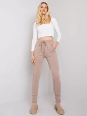 Dámské tepláky RUE PARIS RV-DR-7358.06P DARK BEIGE