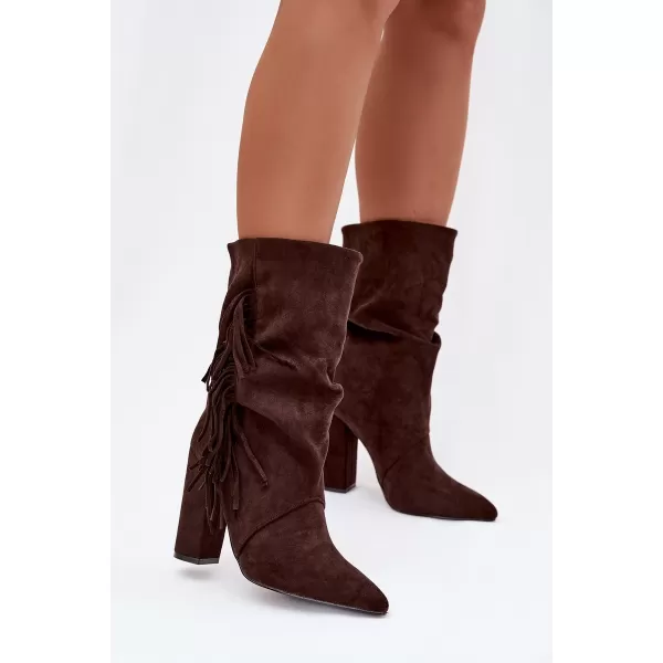  Dámské boty na podpatku BOTO DARLINA 40515 BROWN 