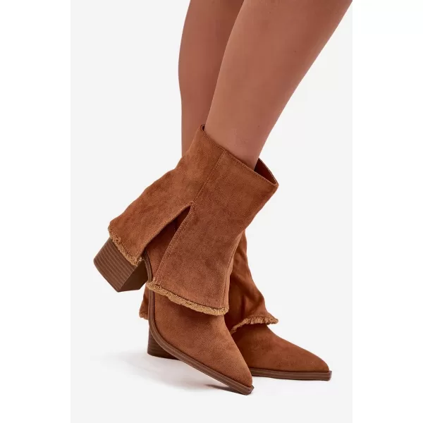  Dámské boty na podpatku BOTO IDALIA 40012 CAMEL 