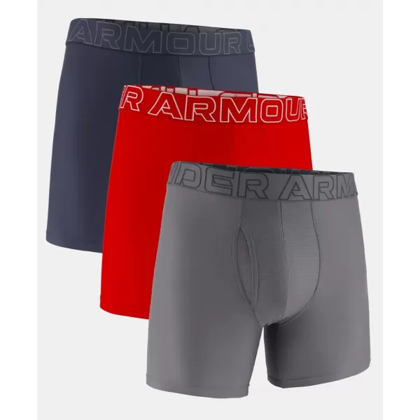  Pánské boxerky UNDER ARMOUR M UA PERF TECH 6IN (3KS) 1383878-044 ŠEDÁ 